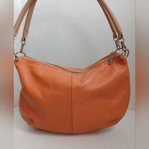 Maxx New York Orange Leather Shoulder Bag Purse